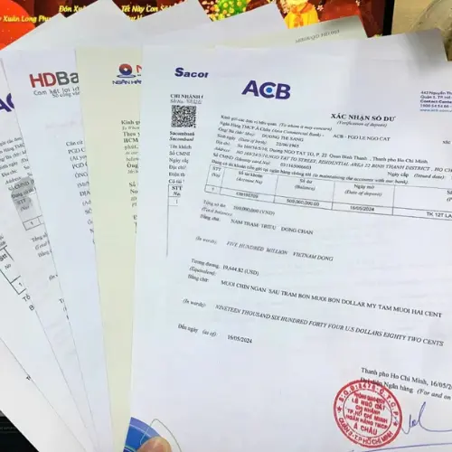 ảnh giấy xác nhận số dư